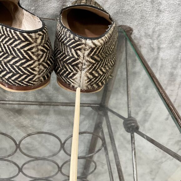 Matt Bernson Calf Hair Herringbone Flats Shoes Women's Size 8 Brown/Black - Picture 16 of 16